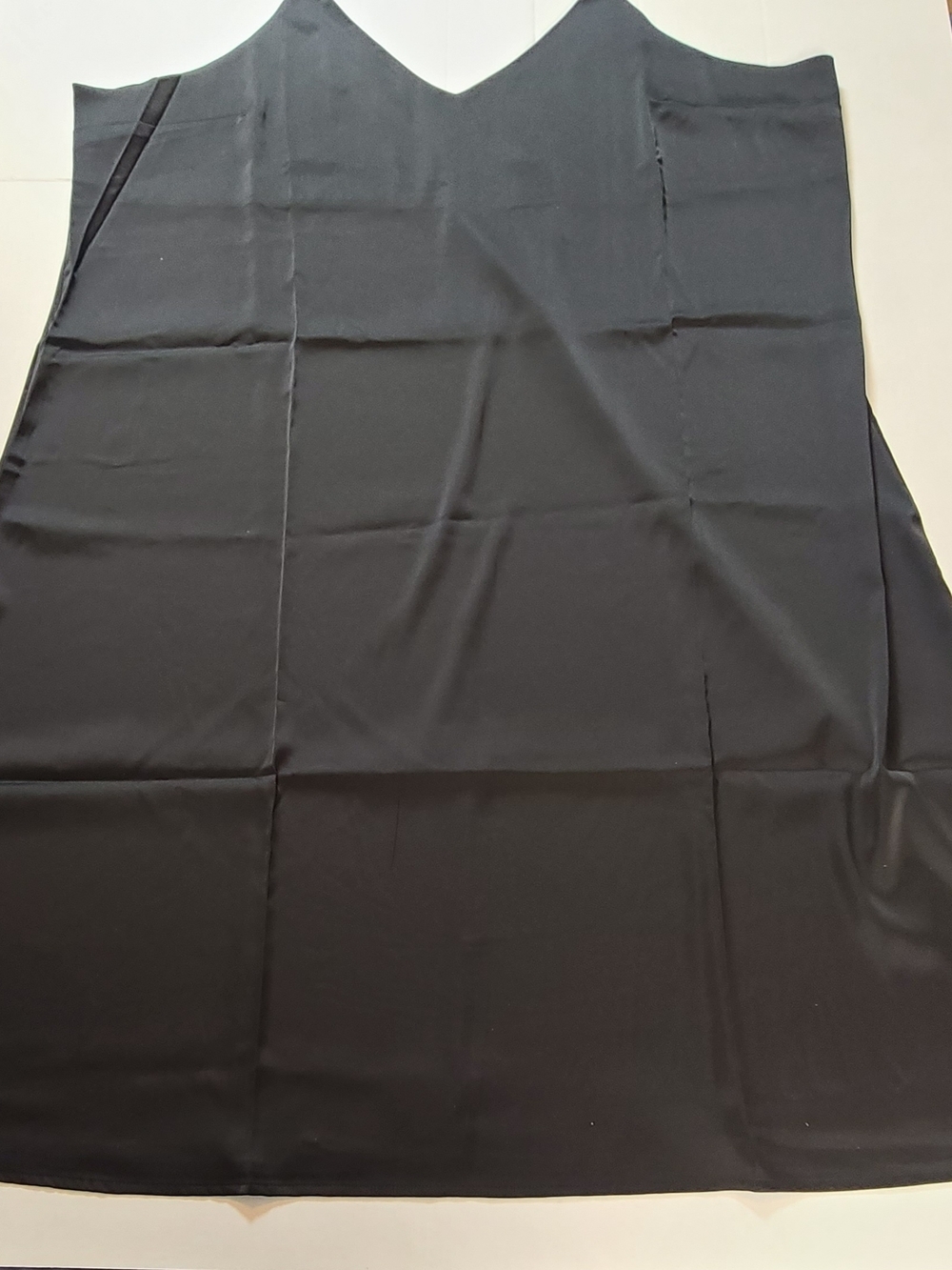 The Drop Elegant Black Satin Slip Dress w Adjustable  Spaghetti Straps Women 4X - Picture 10 of 11